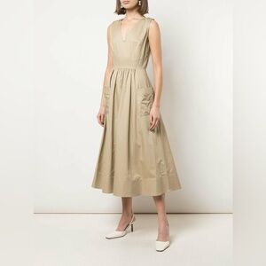 CO COLLECTION Taupe Sleeveless Trapunto Hem Dress Size XS NWT